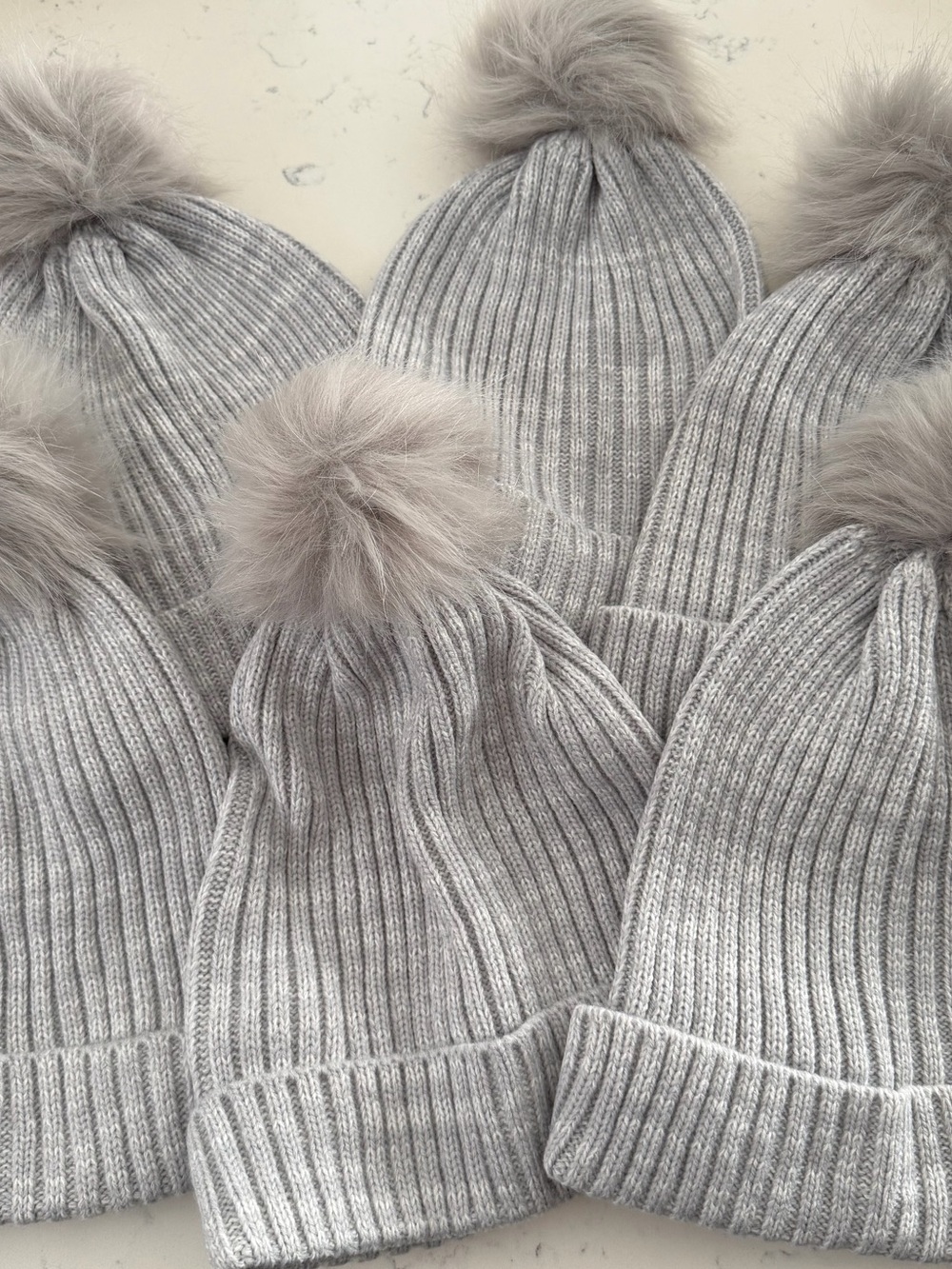 Hat Attack Hat Ribbed Design with Pom x 6